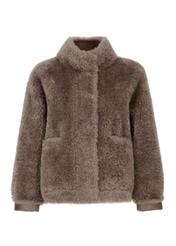 Women's brown fur coat FUTDP-0021A-93(Z23)-05