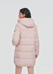 Women's winter jacket in powder pink KURDT-0529-34(Z24)-04