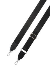 Skórzana torebka damska w kolorze czarnym TORES-1206-9I(W26), widok paska produktu na białym tle.