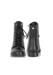 Women's black leather heeled boots BUTYD-1008-99(Z23)-03