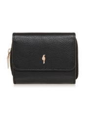 Mały czarny skórzany portfel damski PORES-0802A-99(W23)-01