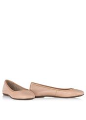 Beige leather ballerinas for women BUTYD-0713A-81(W23)-05