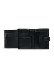 Czarny lakierowany skórzany portfel męski PORMS-0552-99(W24)