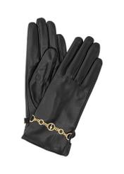 Skórzane czarne rękawiczki damskie REKDS-0080-99(Z23)