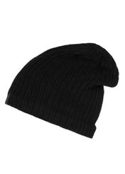 Czarna klasyczna czapka męska CZAMT-0020-99(Z23)-02