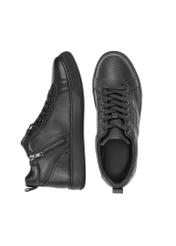 Black leather men's sneakers BUTYM-0466-99(Z24) pic. 6