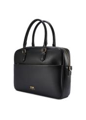 Czarna torba na laptopa damska TOREC-1209-99(W26) - widok produktu po skosie, na białym tle.