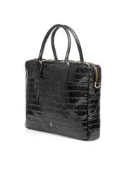 Skórzana elegancka torba damska croco TORES-1128E-99(Z25), widok produktuskosem na białym tle.
