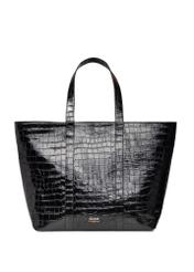 Torebka shopper damska croco TORES-0700C-9G(W26), widok produktu z przodu na białym tle.