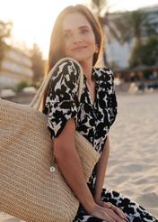 Beżowa pleciona torebka shopper damska TOREC-1042-25(W25)