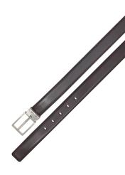 Skórzany pasek męski w kolorze brązowym PASMS-0263-89(W25), zbliżenie na produkt na białym tle.