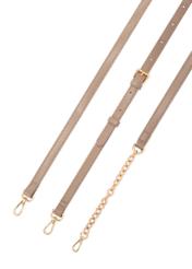 Beżowa listonoszka damska TOREC-1179-1P(W26),   widok zbliżenia na detal produktu na białym tle.