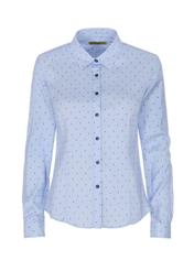 Błękitna koszula damska w drobną wilgę KOSDT-0089-62(W22)-03