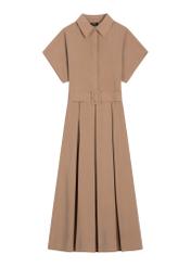 Sukienka szmizjerka midi z modalu SUKDT-0283-1D(W26), widok produktu z przodu, na białym tle. 