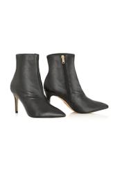 Black leather ankle boots with high heel BUTYD-1122-99(Z24)