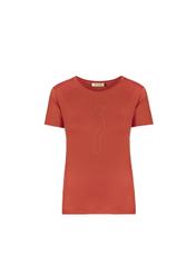 Czerwony T-shirt damski z wilgą TSHDT-0025-41(W19)