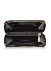 Czarny skórzany średni portfel damski PORES-0898R-9I(W26), widok produktu w środku na białym tle.