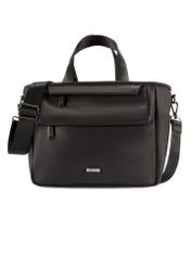 Czarna torebka typu lunchbox TOREN-0346-99(W26) - widok produktu z przodu, na białym tle.  