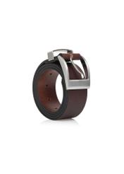 Brown leather men's belt PASMS-0127D-90(Z24)