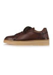 Brown leather men's sports shoes BUTYM-0478-89(Z24)-03