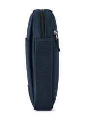 Granatowa saszetka męska TORMN-0384-69(Z25), widok produktu od boku na białym tle.