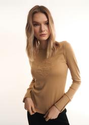 Beżowa bluzka damska z wilgą LSLDT-0031-81(Z22)