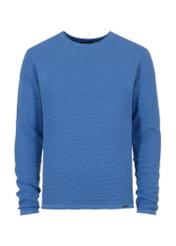 Niebieski sweter męski basic SWEMT-0128-61(W23)