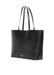 Torebka shopper z tłoczeniem wężowym TOREC-1242-9H(Z26). Widok na bok skosem na białym tle.