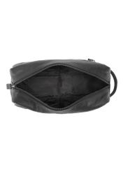Czarna skórzana kosmetyczka męska TORMS-0422A-99(Z25) - widok produktu z góry na białym tle.