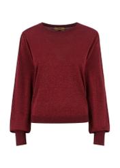 Bordowy błyszczący sweter damski SWEDT-0182-49(Z23)