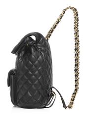 Black quilted women's backpack TOREC-0992-99(Z24)-03