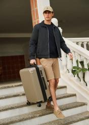 Granatowa przejściowa kurtka męska KURMT-0404-7D(W26)