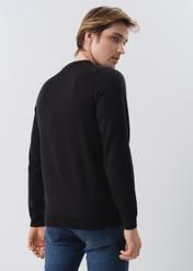Czarny wełniany sweter męski SWEMT-0139-99(Z23)