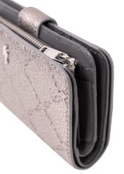 Srebrny skórzany portfel damski PORES-0874-92(Z23)