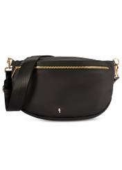 Czarna duża nerka damska TOREN-0345-99(W26) - widok produktu z przodu, na białym tle. 