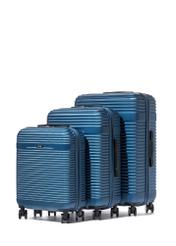 Komplet walizek na kółkach 19'/24'/28' WALAB-0040-7H(W26) - widok produktu z przodu, na białym tle. 