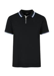Czarna koszulka polo męska POLMT-0069-99(W24)