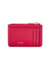 Fuksjowe etui na karty POREC-0413-5E(W26), widok produktu z przodu na białym tle.