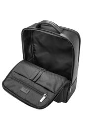 Czarny skórzany plecak męski PLCMS-0024-99(W26) - widok produktu z góry, na białym tle. 