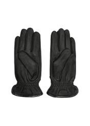 Men's leather black gloves REKMS-0078-99(Z24)