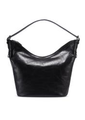 Czarna duża torebka shopper TORES-1367-9F(Z26), widok produktu z tyłu na jasnym tle.