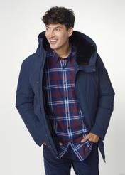 Longer men's jacket with hood KURMT-0253-69(Z24)-05