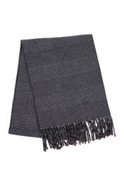 Gray men's checkered scarf SZAMT-0081-98(Z24)-02