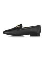 Black leather women's loafers BUTYD-1105-99(Z24)-03