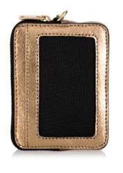 Mały złoty skórzany portfel damski PORES-0879-28(Z23)