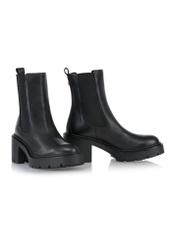 Black leather women's high-heeled ankle boots BUTYD-1094-99(Z24)-05