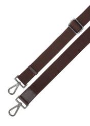 Brązowa skórzana torba męska TORMS-0460-1H(Z26), zbliżenie na pasek produktu, widok na białym tle.