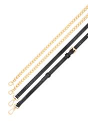 Mała skórzana torebka damska TORES-1278-9I(W26), widok pasków produktu na białym tle.