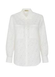 Biała koszula damska z długim rękawem KOSDT-0094-12(W22)-04