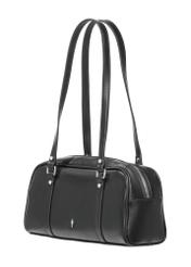 Czarna torebka na ramię TOREC-1233-9G(W26), widok produktu skosem na białym tle.